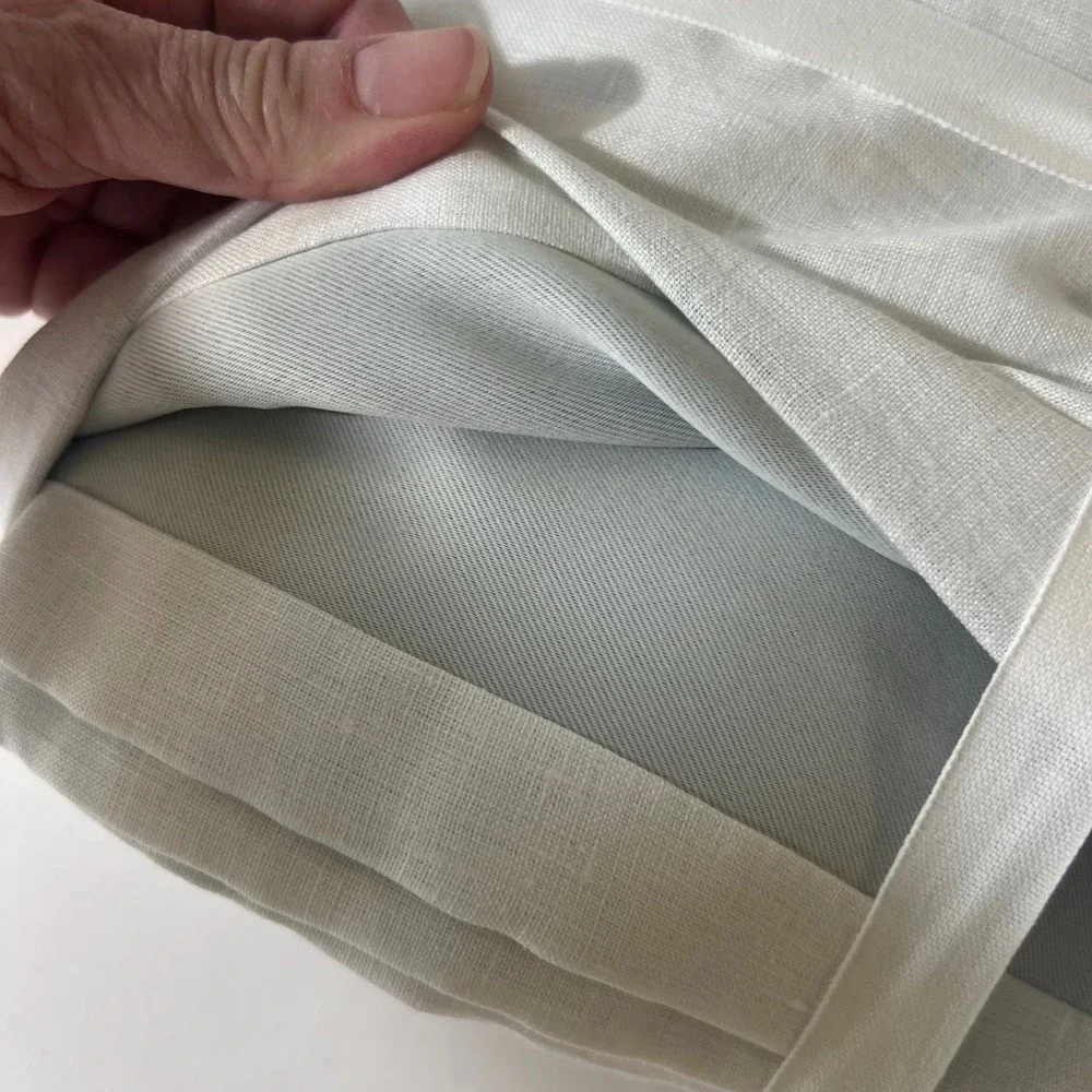 Quince European Linen Room Darkening Blackout Curtain White 96x84 LB119930 New